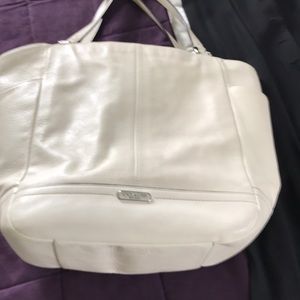 Genuine Off-white leather Coach bag